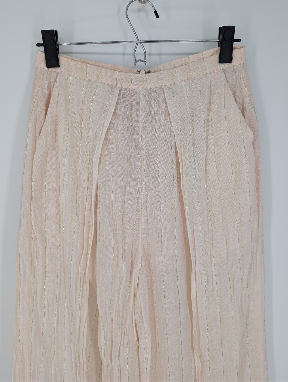 Beach Bunny Ramsey Pants Metallic Stripe Wide Leg Cover Up cotton Swim Small - Picture 5 of 8